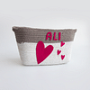 Doodle Hearts- Cotton Rope Baskets (Pink- Set Of 2)