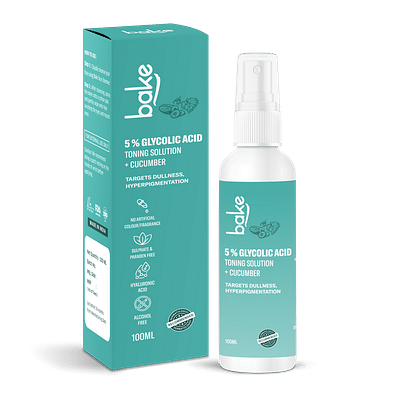 5% Glycolic Acid Toner With Hyaluronic Acid | For Dark Armpits, Knees & Elbows | Pore Tightening Toner For Face & Underarms | For Combination Skin, Oily, Acne Prone Skin | Alcohol Free Toner | 100 Ml image