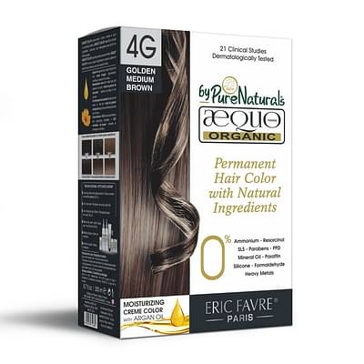 Aequo Organic Imp Cream Hair Colour 4G Golden Medium Brown For Men And Women,200 Ml (Pack Of 1) image