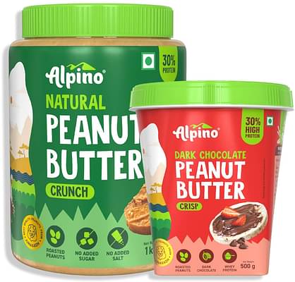 Alpino High Protein Natural And Dark Chocolate Peanut Butter Combo image