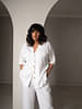 Amal Linen Lapel Co-Ord Set White