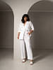 Amal Linen Lapel Co-Ord Set White