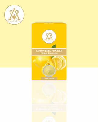 Amarveda Organic Lemon Peel Powder For Face Cleanser & Skin Whitening | 100 Gm image