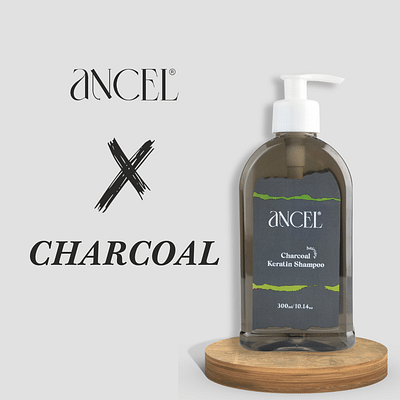 Ancel Charcoal Keratin Shampoo With Activated Charcoal Powder image