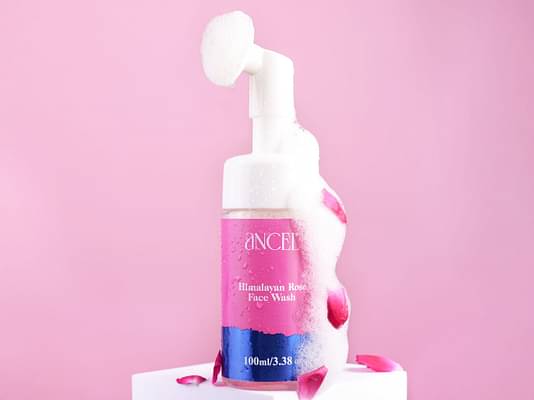 Ancel Himalayan Rose Foaming Face Wash Built In Brush For Deep Cleansing image