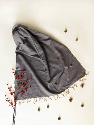 Arras Ahimsa Silk Scarf In Shaded Brown & Grey image