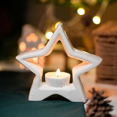 Artecasa Star-Shaped Tea Light Holder - Set of 1 image