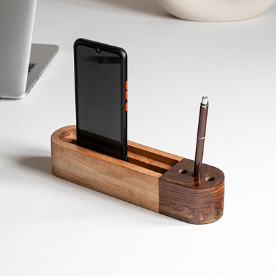 Ashvath Solid Wood Pen stand, Mobile Holder, Card holder. image