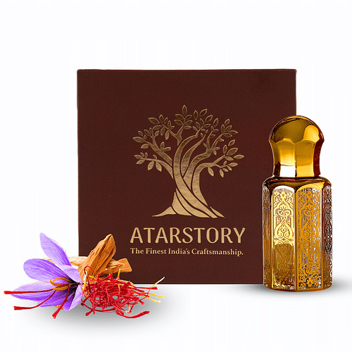 Atarstory Kesar Chandan Attar Perfume Alcohol Free Roll On For Daily Use | Long Lasting Fragrance | Ittar For Men And Women - 12Ml image
