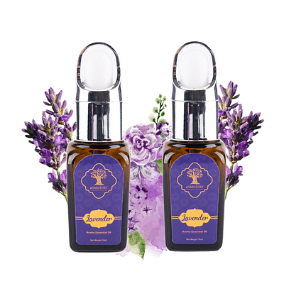 Atarstory Pure Aroma Essential Oil for Diffuser, During Yoga, Headache Relief, Relaxation, Tension, Perfect for Aromatherapy Therapeutic with Glass Dropper - 10+10ml (Lavender) image