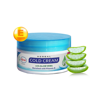 Ayur Herbals Cold Cream With Aloevera,Rose, Cucumber & Vitamin-E I Prevents Dehydration Of Skin I Natural Moisturisers & Extra Rich Formula I Unisex, Pack Of 1 -500Ml image