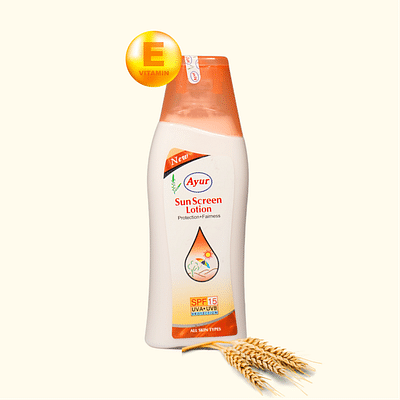 Ayur Herbals Sun Screen Lotion Enriched With Almonds Oil, Vitamin -E & Wheatgerm Oil I Skin Against Harmful Uva / Uvb Of Sun I Unisex,Pack Of 2 -100Ml image