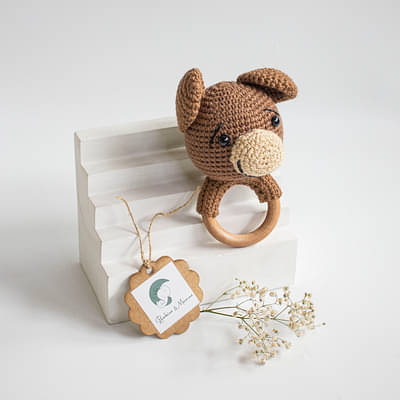 Babies N Mamaas Handmade Bear Crochet Rattle image