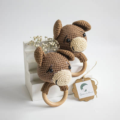 Babies N Mamaas Handmade Bear Crochet Rattle image