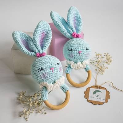 Babies N Mamaas Handmade Bunny Crochet Rattle image