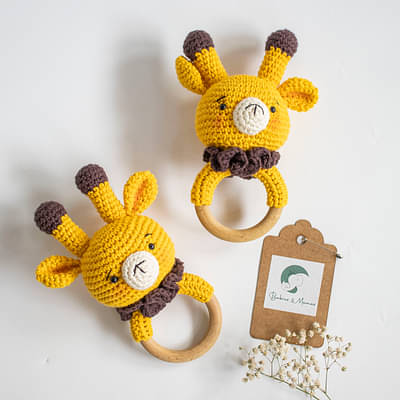 Babies N Mamaas Handmade Giraffe Crochet Rattle image