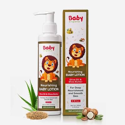 Babyorgano Nourishing Body Lotion 200Ml For Newborn With Shea Butter, Almond & Ylang Ylang Oil image