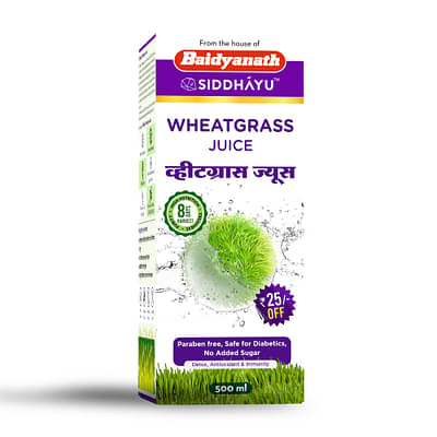 Baidyanath Wheatgrass Juice - 500ml | Natural Superfood Drink | Supports Detoxification & Immune System | Digestive System And Purify Blood image