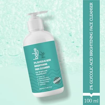 Bake 2% Glycolic Acid Face Wash For Dark Spots & Pigmentation | For Tan Removal & Dull Skin | Daily Brightening & Glowing Face Wash - 100Ml image