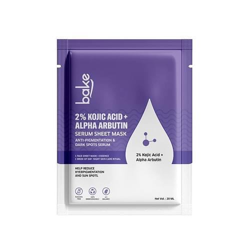 Bake 2% Kojic Acid + Alpha Arbutin Serum Sheet Mask For Dark Circles, Spots & Pigmentation, Tan Removal image