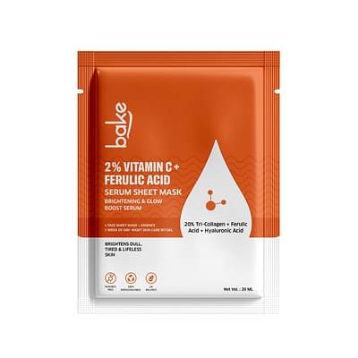 Bake 2% Vitamin C + Ferulic Acid Serum Sheet Mask For Dark Circles, Spots & Pigmentation image