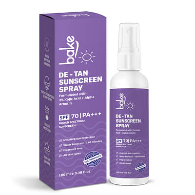 Bake Detan Sunscreen Spray Spf 70 Pa+++  For Tan Removal ,Pigmentation  & Uva/B Sun Protection image