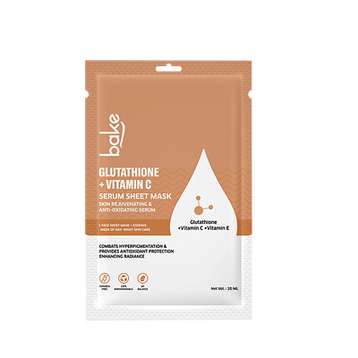 Bake Glutathione Sheet Mask for Glowing Skin & Skin Brightening with Vitamin C - 20ml image