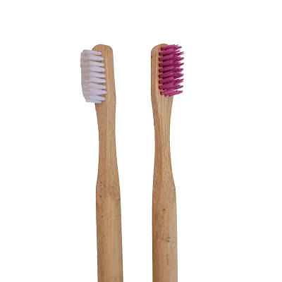 Bamboo  Round Handle Toothbrush Pack Of 4 image