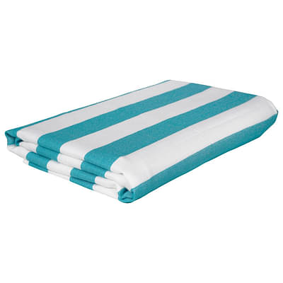 Bamboo Bath Towel - Cabana Stripe - Aqua Green image