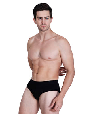 Bamboology Bamboo Fabric Men'S Underwear Super Comfortable,Ultrasoft, Anti Bacterial Briefs, Moisture Wicking | Black image