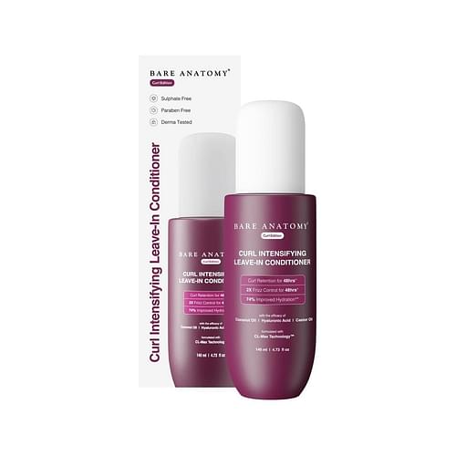 Bare Anatomy Curl-Boosting Cream Leave-In Conditione With Coconut Oil, Hyaluronic Acid & Castor Oil | 140 Ml image