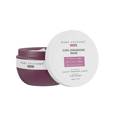 Bare Anatomy Curl Enhancing Hair Mask | Coconut Oil & Castor Oil Hair Mask For Dry & Frizzy Hair | 250 Gm image