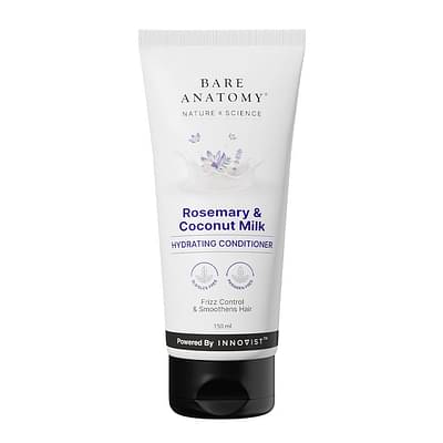 Bare Anatomy Nature X Science Rosemary & Coconut Milk Hydrating Conditioner | Natural Conditioner For Dry, Dull & Frizzy Hair | Sls & Paraben Free | Conditioner For Women & Men | 150 Ml image