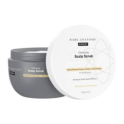 Bare Anatomy Scalp Scrub With Natural Ahas, Coconut & Sugar | Get Up To 99% Dandruff Reduction | 250 Gm image