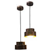 Black & Gold Hanging Lamp Set of 2