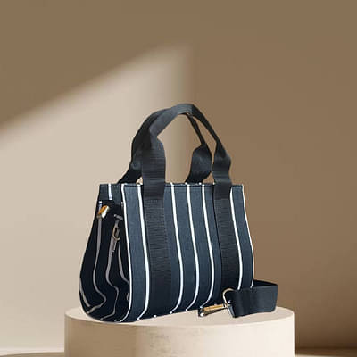 Black Striped Mini Canvas Sling image