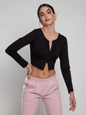 Black Two-Way Zip Top image