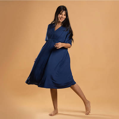 Block Hop Blue Kaftan Dress image