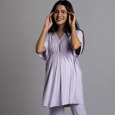 Block Hop Lilac Kaftan Top image