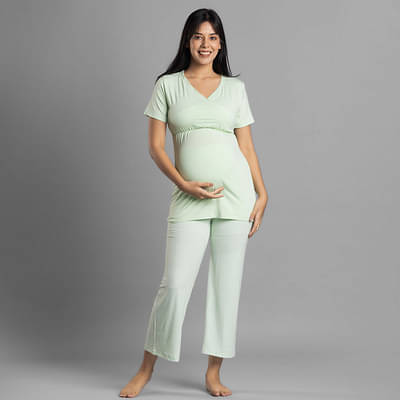 Block Hop Lime Maternity Co-Ord Set image