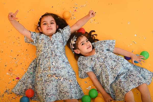 Blue & White Floral Dress image