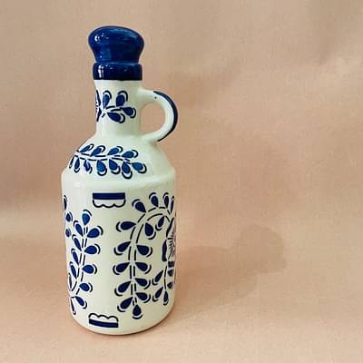 Blue & White Oil Bottle image