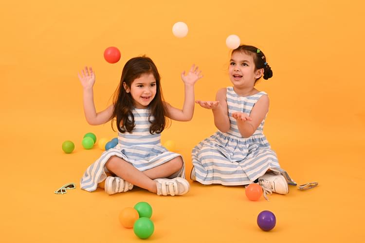 Blue & White Stripe Dress image