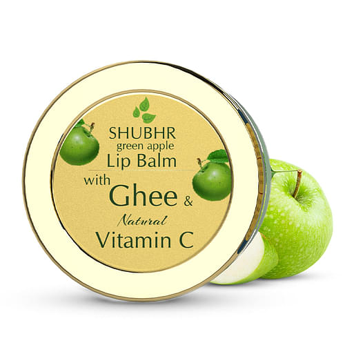 Blue Nectar Shubhr Green Apple Lip Balm With Ghee & Natural Vitamin C (15gm) image