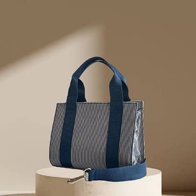 Blue Striped Mini Canvas Sling image