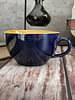 Blueberry And Mustard Yellow Colored Glossy Ceramic  Cappuccino/Latte/Soup Mug
