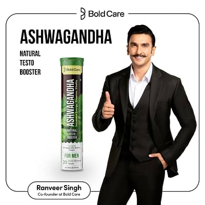 Bold Care Ashwagandha Effervescent Tablets With Bhringraj & Brahmi |Stress Relief, Enhances Energy & Stamina, Better Sleep | 20 Effervescent Tablets - Pack Of 2 image