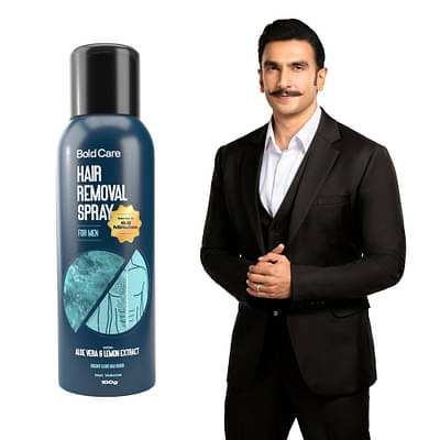 Bold Care Hair Removal Spray For Men 100Ml- Fast & Painless Body Hair Removal Spray For Smooth Back, Chest, Legs, Arms, Underarms With Aloe Vera & Lemon Extract - 1 Pack image