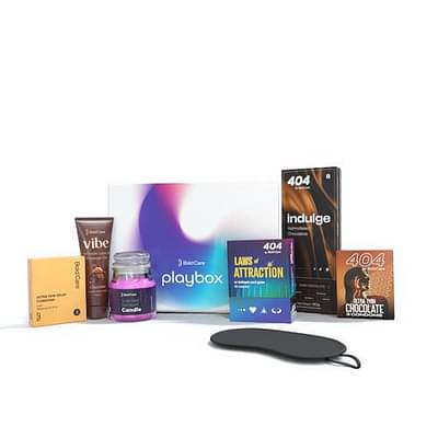 Bold Care Playbox Couples Kit For Date Nights | Condoms, Lubes & Accessories For Deeper Connections | Mood-Enhancing Dark Chocolate | Card Game For Couples | Gifting Set For Him & Her image