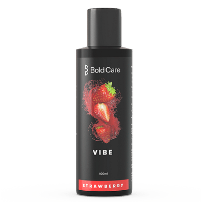 Bold Care Vibe - Natural Personal Lubricant for Men and Women - Premium Strawberry Flavour (100ml) image